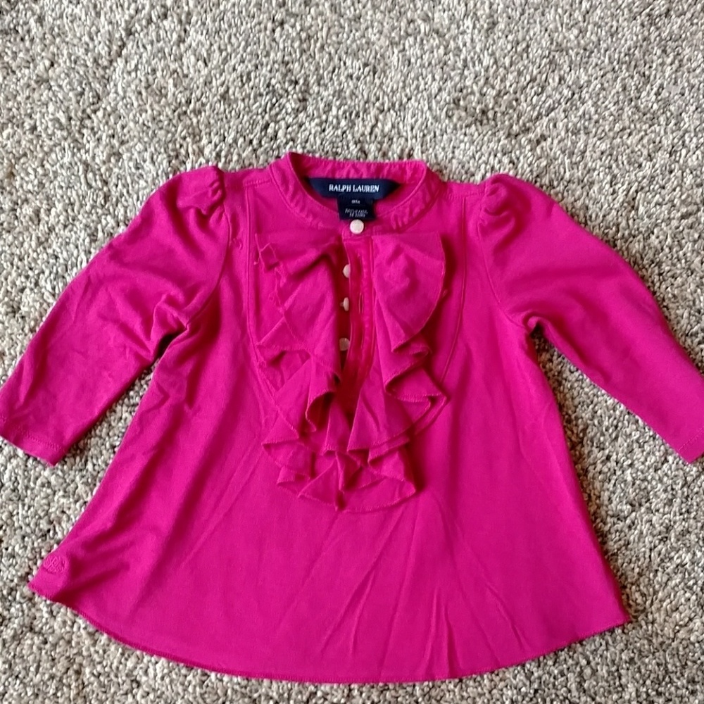 Girls Ralph Lauren 9 month old pink shirt